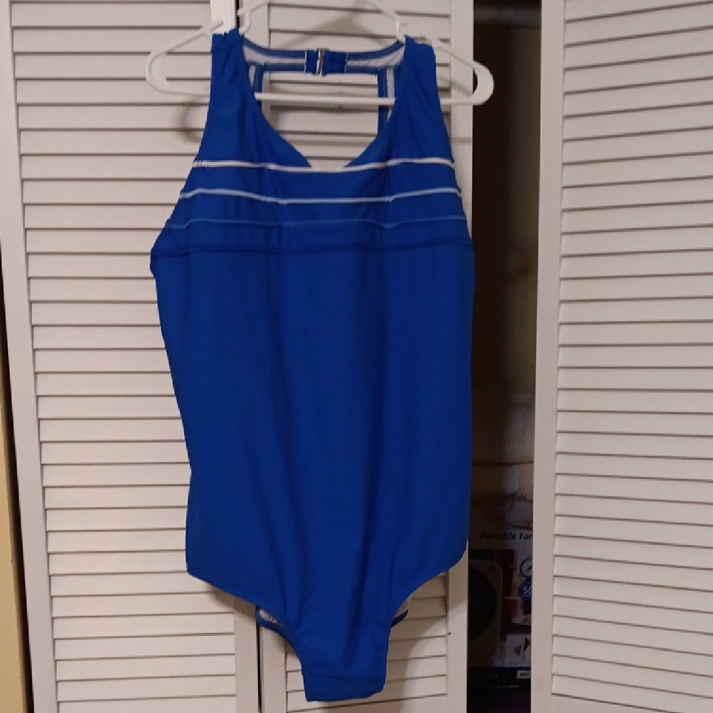 Catalina Blue Highneck Tank Swimsuit